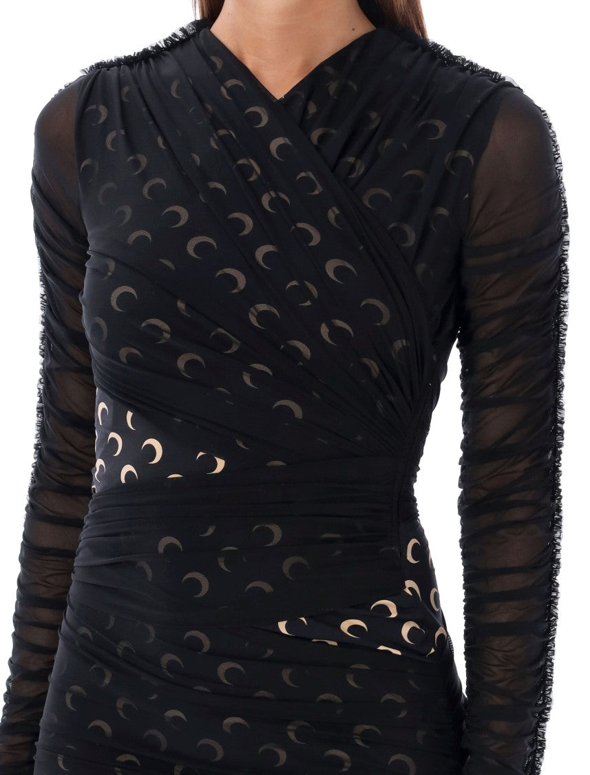 Marine Serre Draped Midi Dress