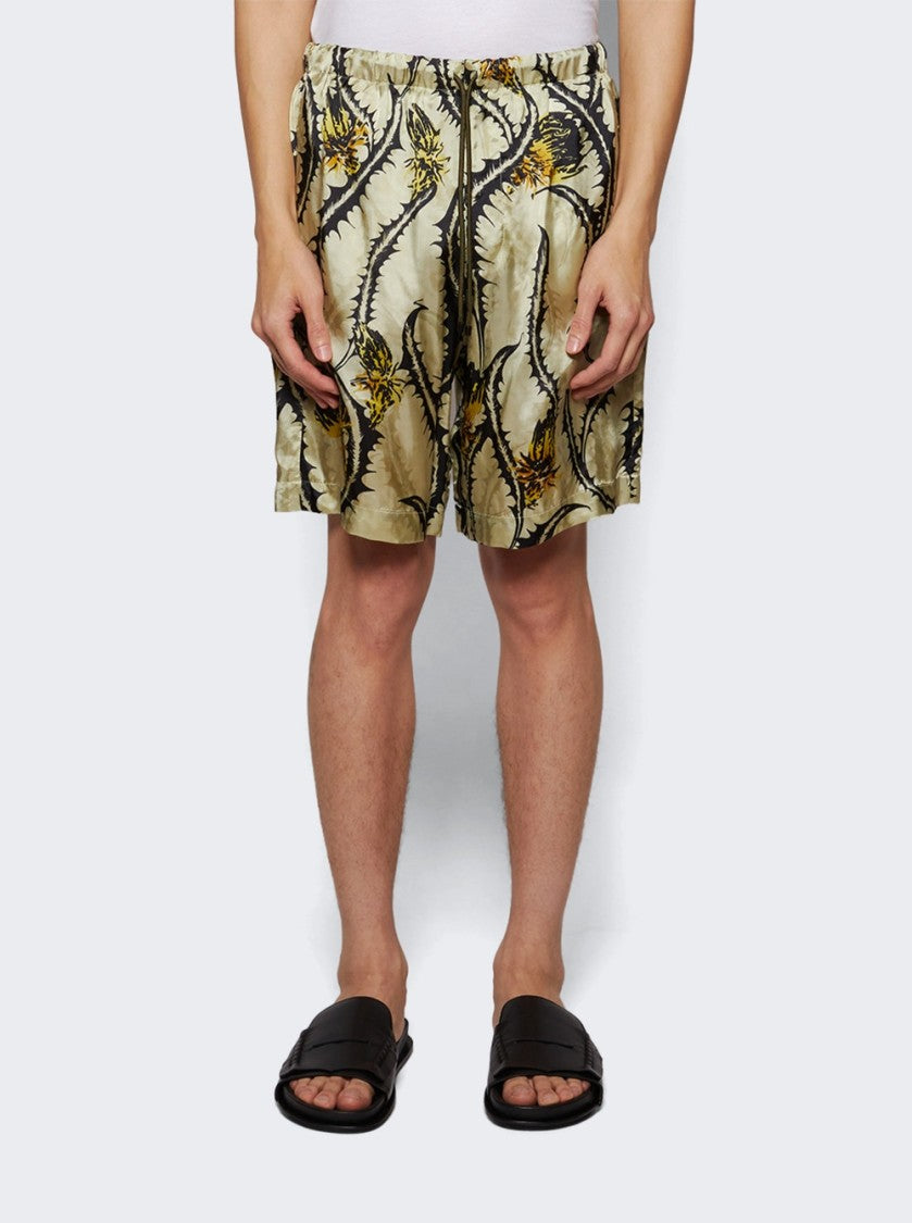 Dries Van Noten Piperi Shorts Pale Yellow