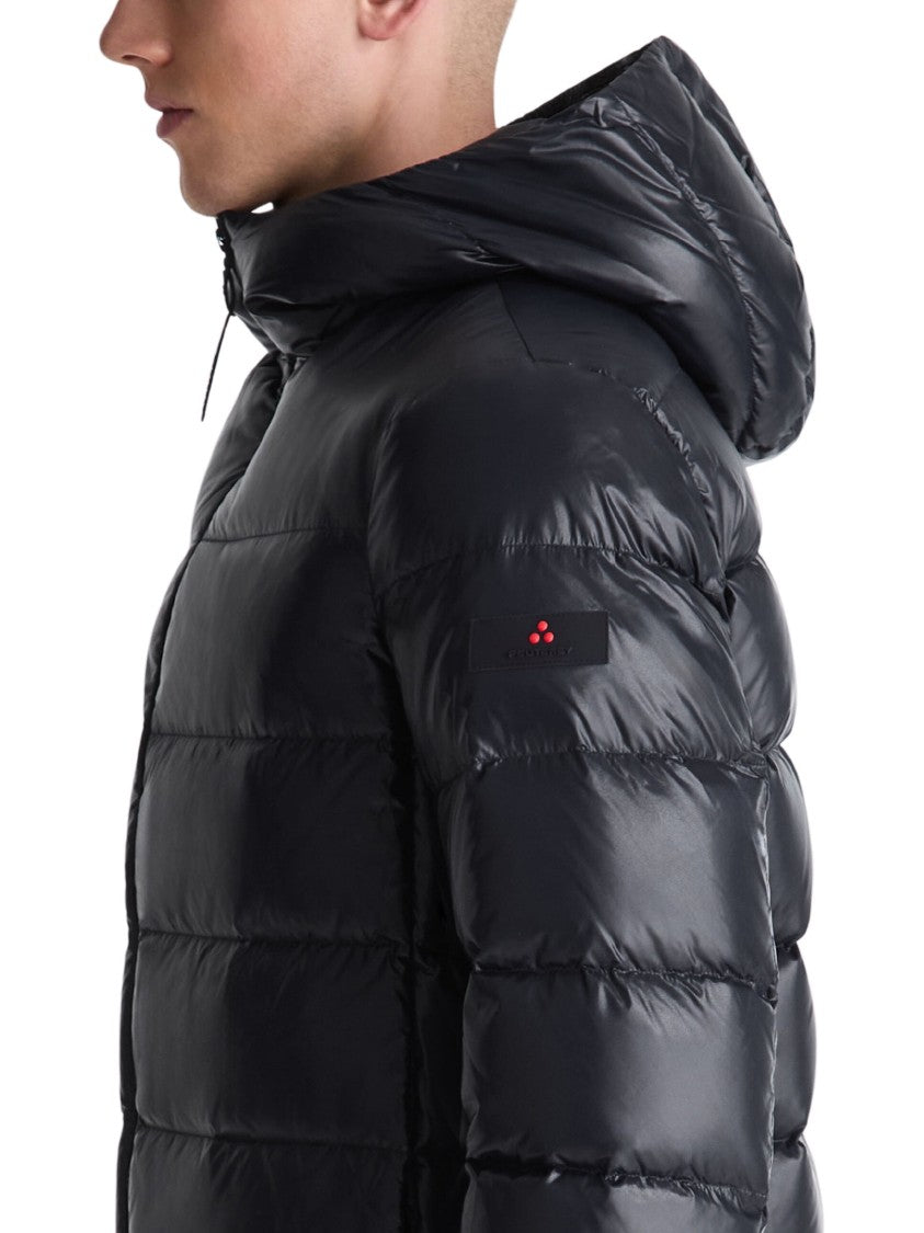 Peuterey Quilted Hooded Logo Patch Down Jacket