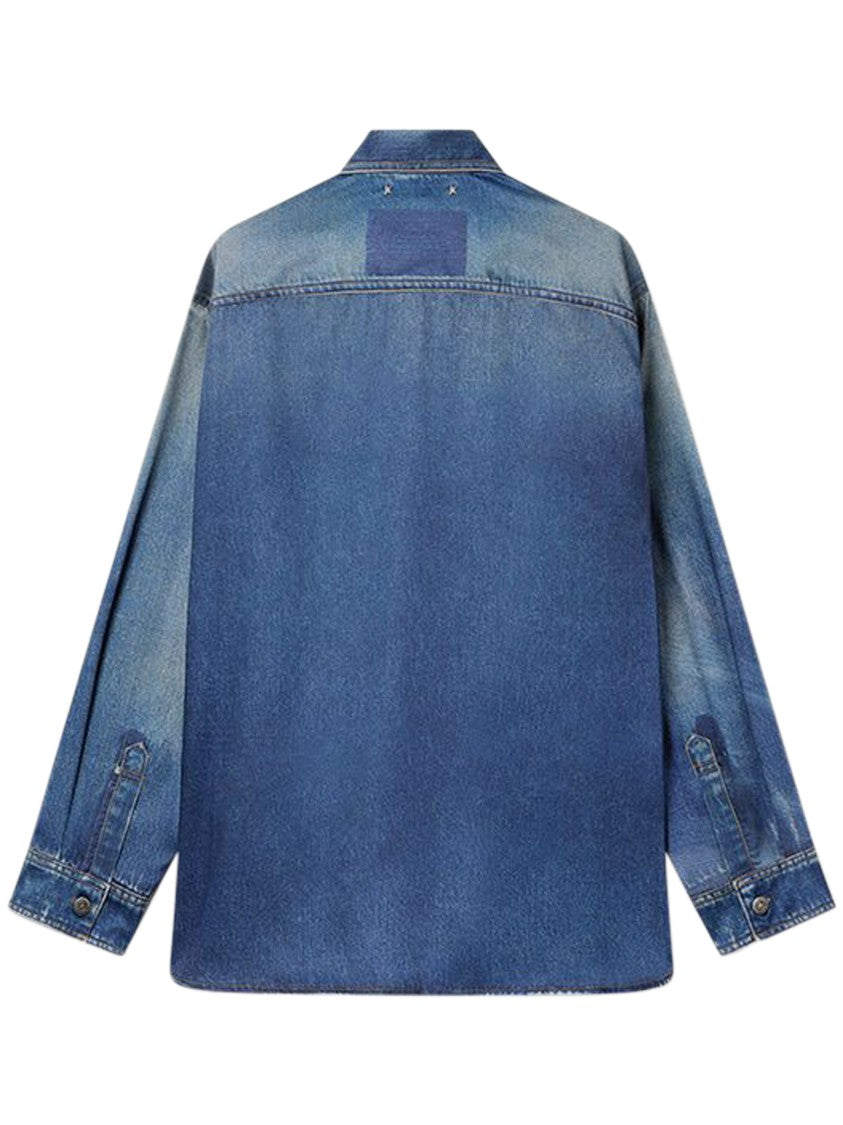 Golden Goose Denim-Inspired Long Sleeve Shirt With Classic Collar