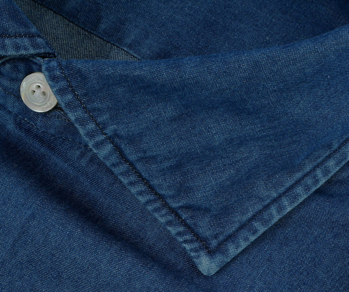 Finamore Stone Washed Denim Tailored Shirt Milano Line