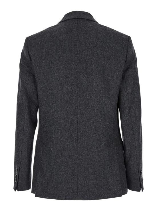 Ami Double-Breasted Tailored Grey Wool Ami Blazer