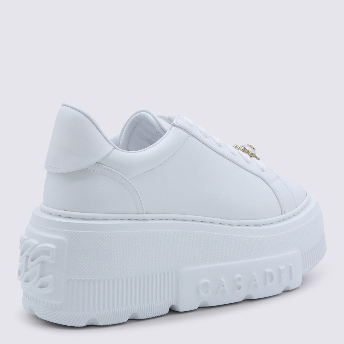 Casadei Minimalist White Sneakers With Smooth Upper