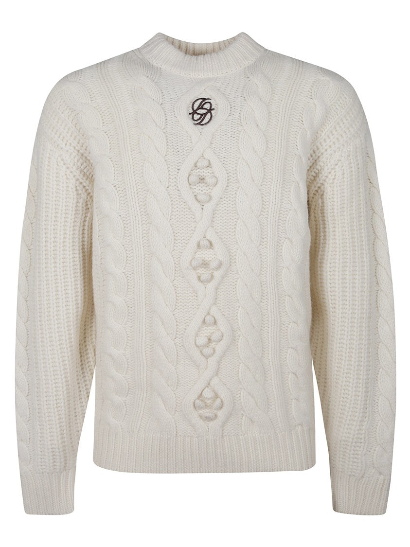 Drôle De Monsieur Off-White Cable Knit Sweater