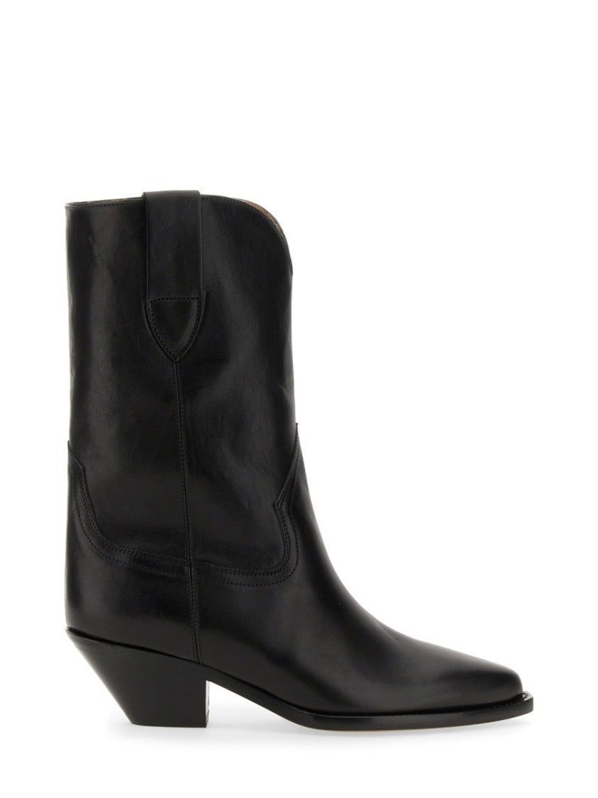Isabel Marant Pointed Toe Black Leather Texan Boot