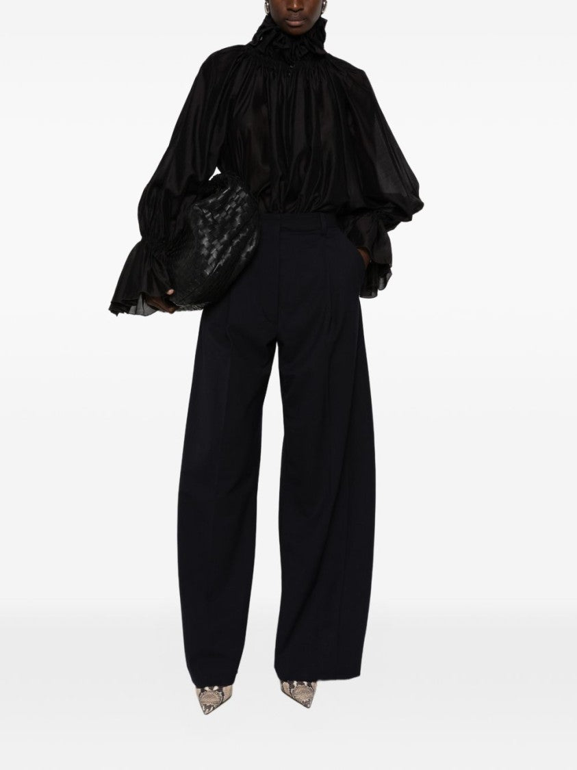 The Latest High-Waisted Pleated Wide-Leg Trousers