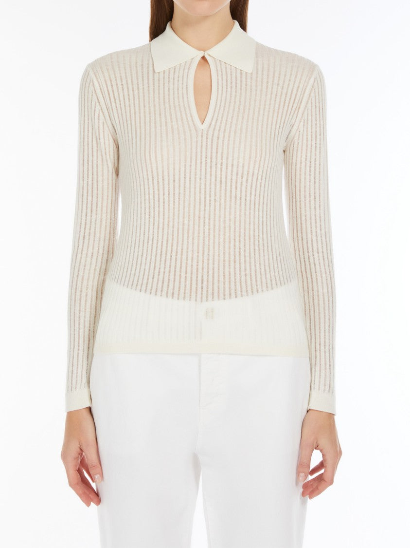 Max Mara Fitted Wool And Silk Knit Top