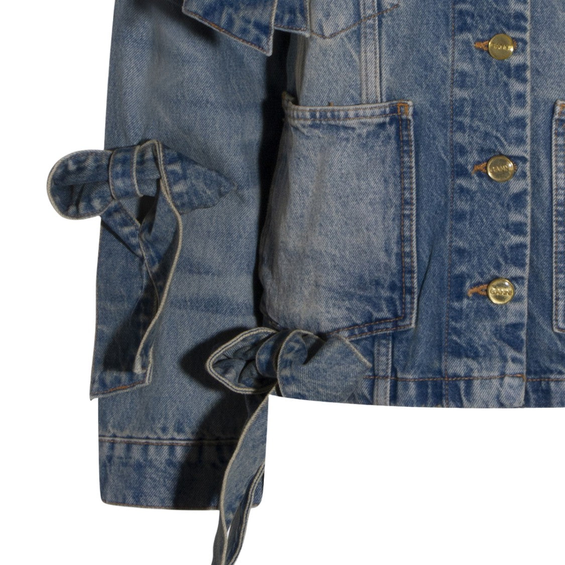 Ganni Structured Silhouette Jacket With Front Zipper Closure