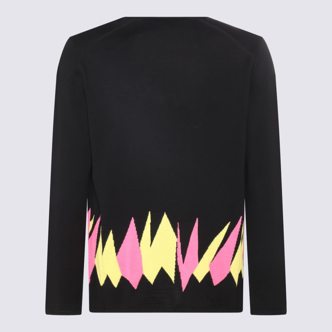 Comme Des Garçons Geometric Patterned Black Sweater With Bold Detailing