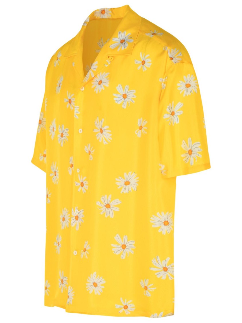 Moschino Floral-Patterned Yellow Silk Shirt