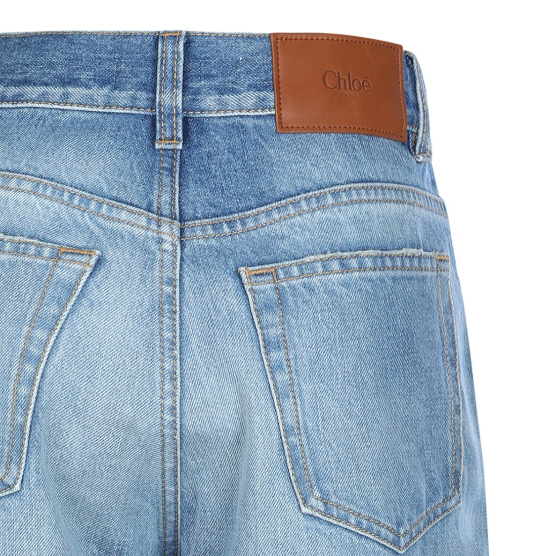 Chloé High-Waisted Wide-Leg Blue Jeans