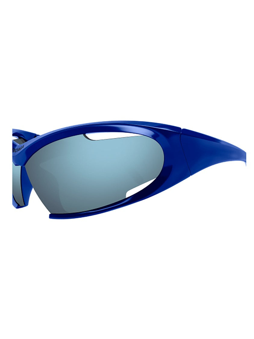Balenciaga Aerodynamic Blue Frame Sunglasses With Tinted Lenses