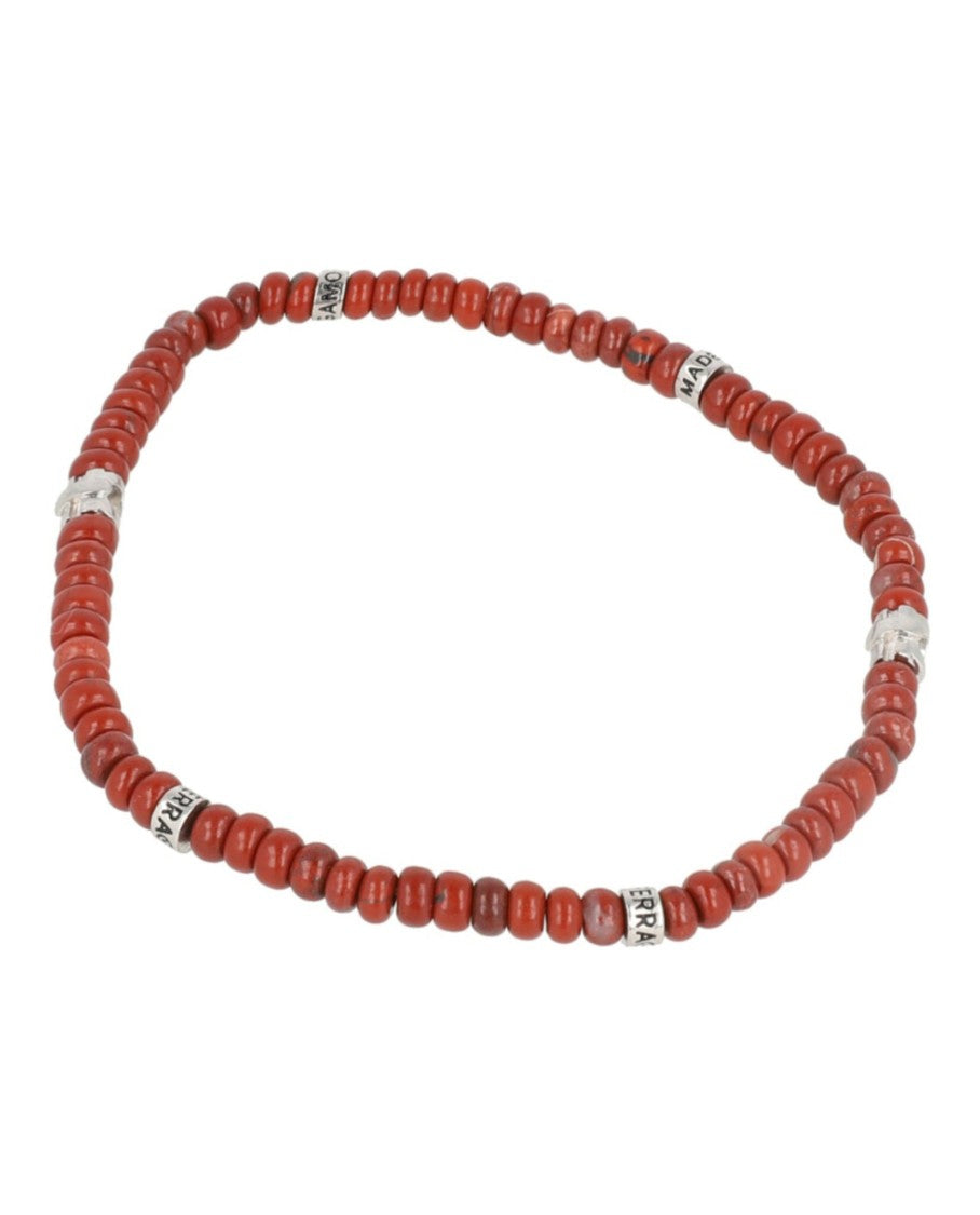 Ferragamo Beadstone Bracelet With Silver-Tone Logo Inserts And Gancini Accents