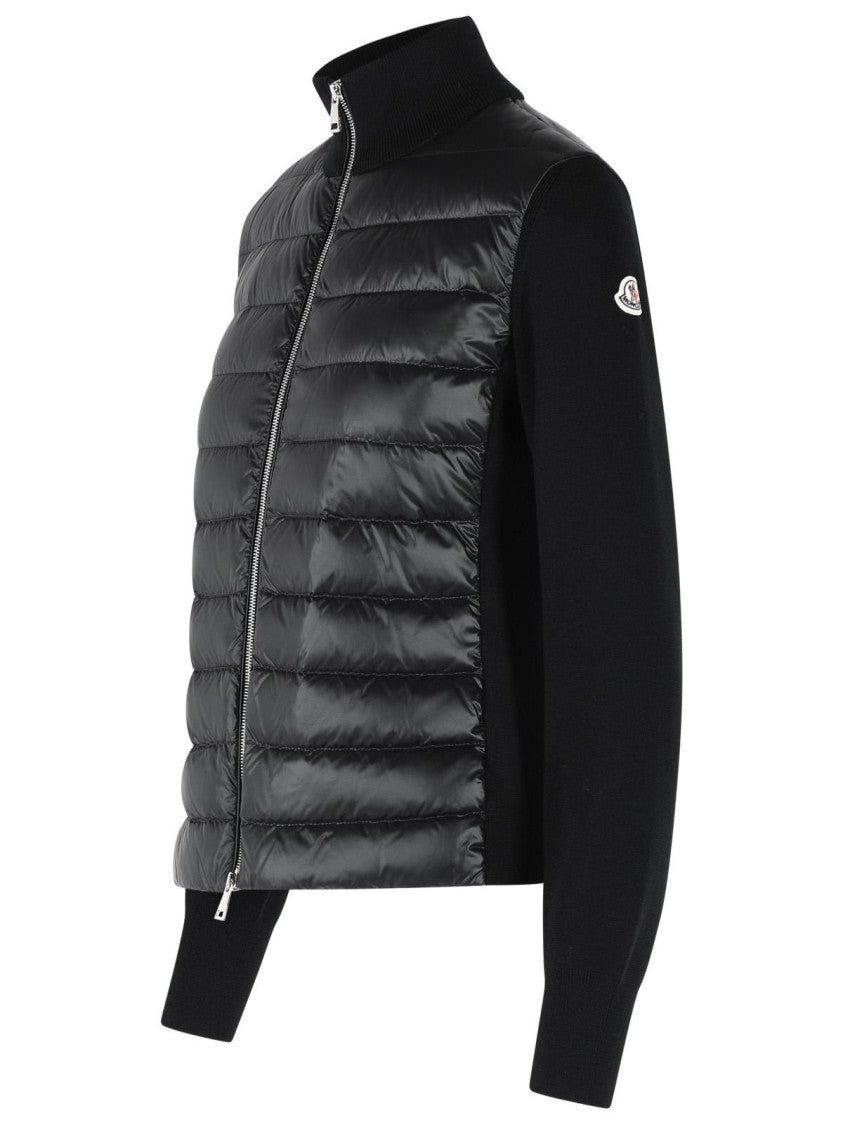 Moncler Padded Virgin Wool Cardigan With Black Zip