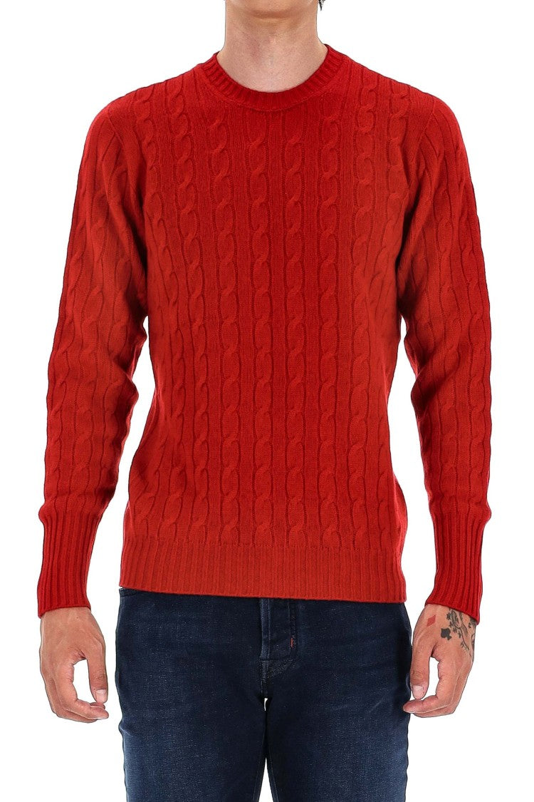 Drumohr Pure Cashmere Cable Knit Crewneck Sweater