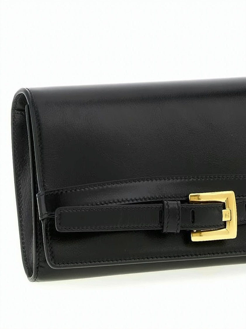 Balmain Rectangular Black Calf Leather Wallet