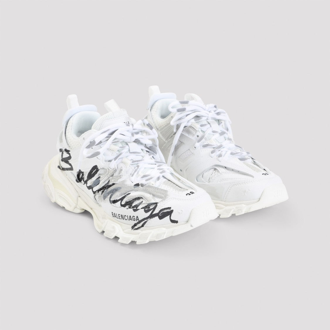 Balenciaga Track White And Black Polyurethane Sneakers
