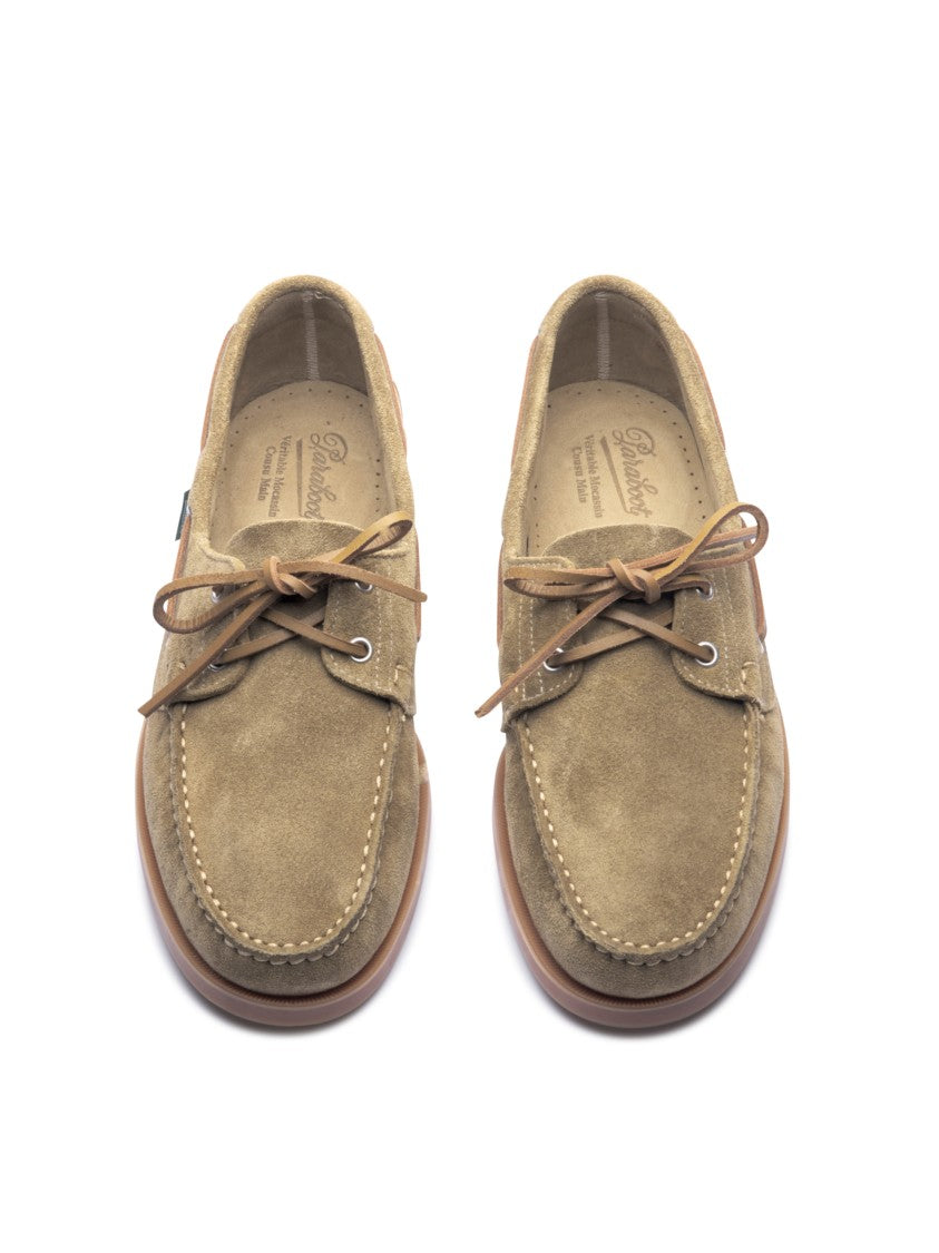 Paraboot Classic Boat Shoes In Soft Suede Finish