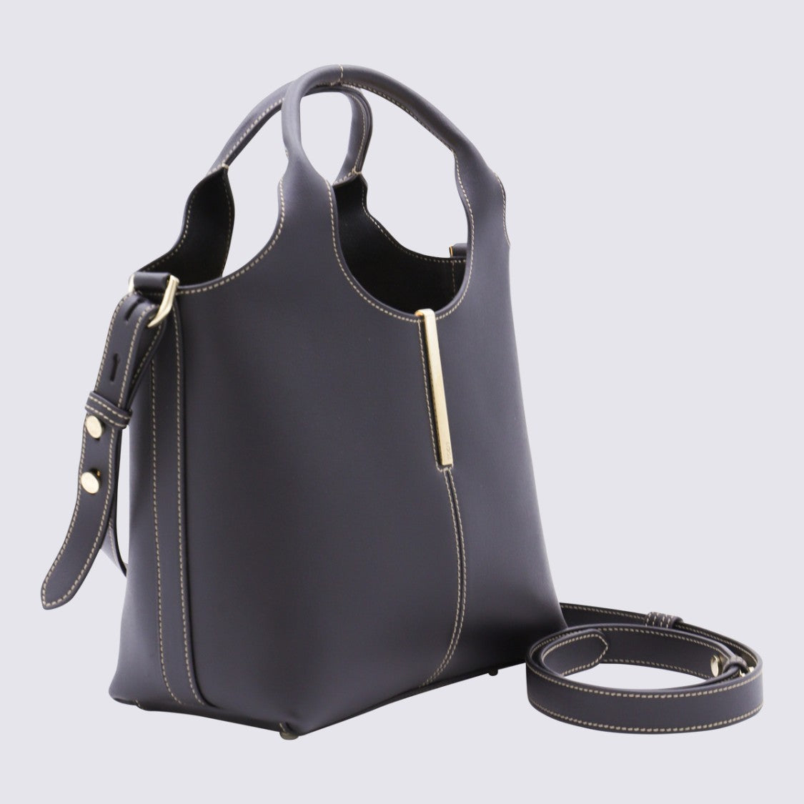 Tod's Structured Handbag With Gold-Tone Accent And Versatile Carrying Options