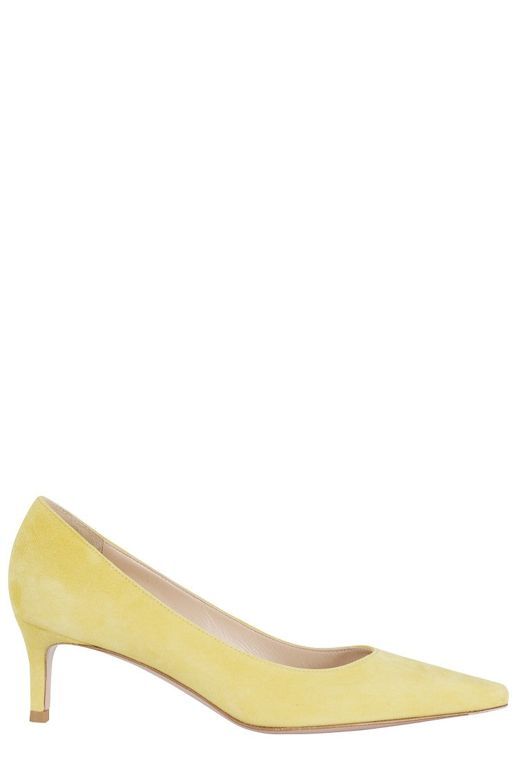 Roberto Festa Yellow Cerere Suede Leather Pumps