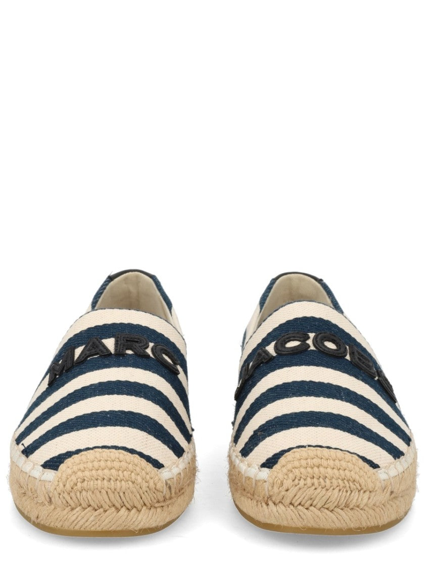 Marc Jacobs Navy Striped Canvas Jute Espadrilles