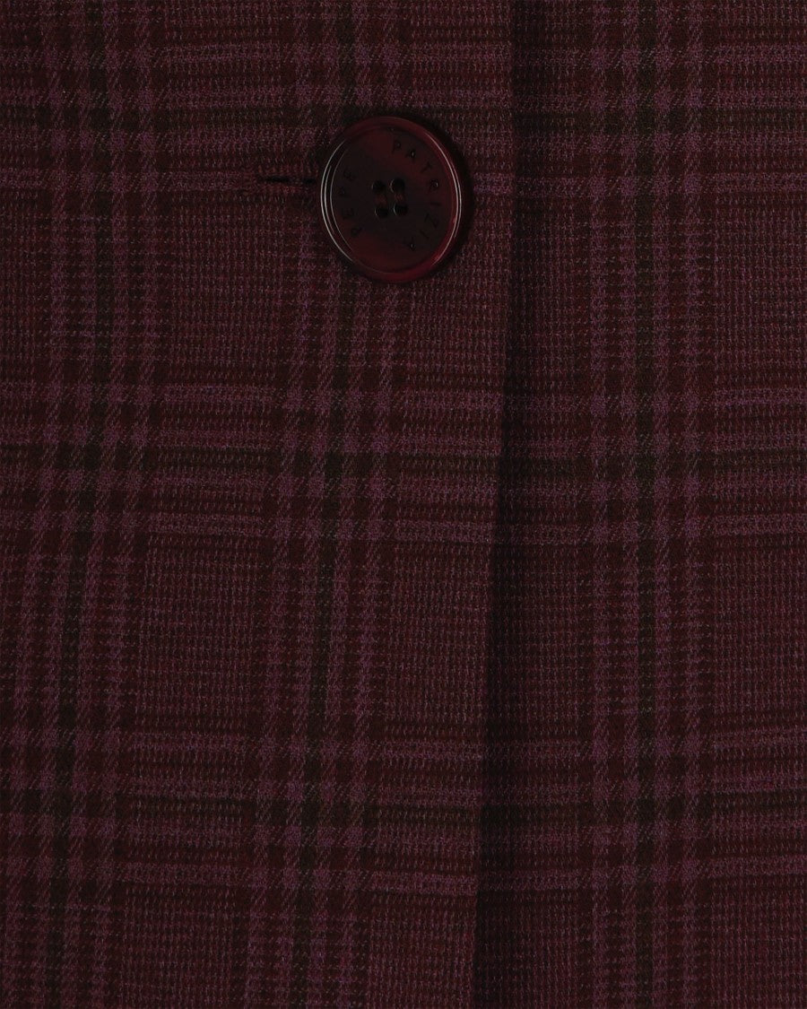 Patrizia Pepe Fluid Check Blazer - Purple Red
