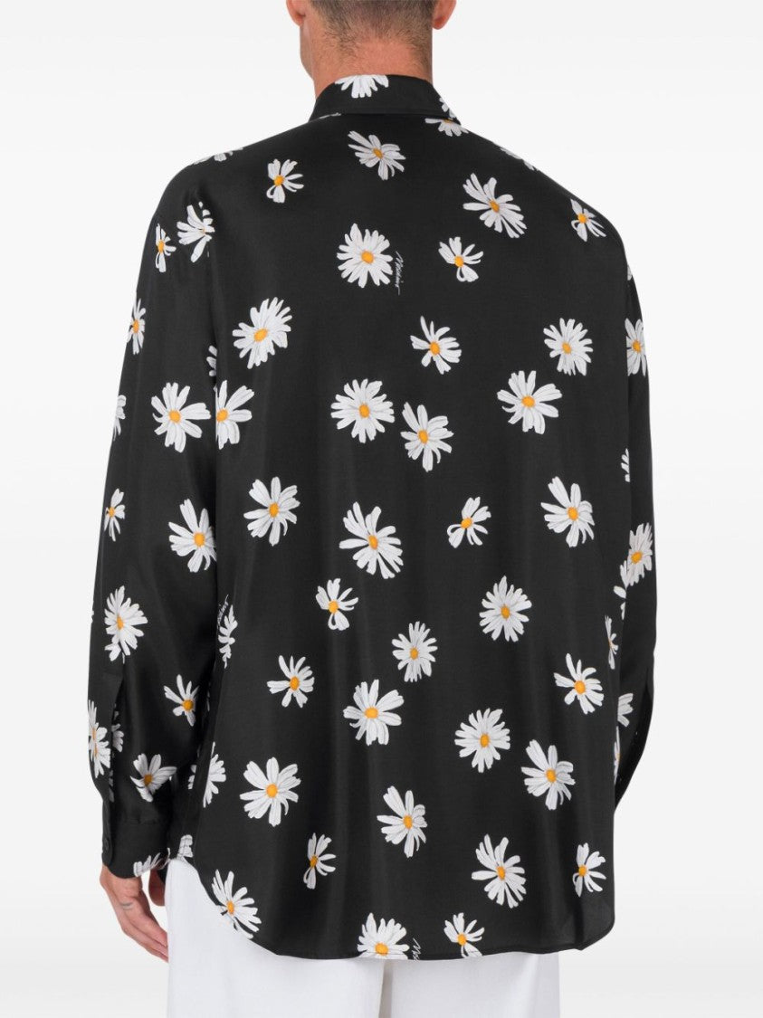 Moschino Black All-Over Floral Silk Shirt