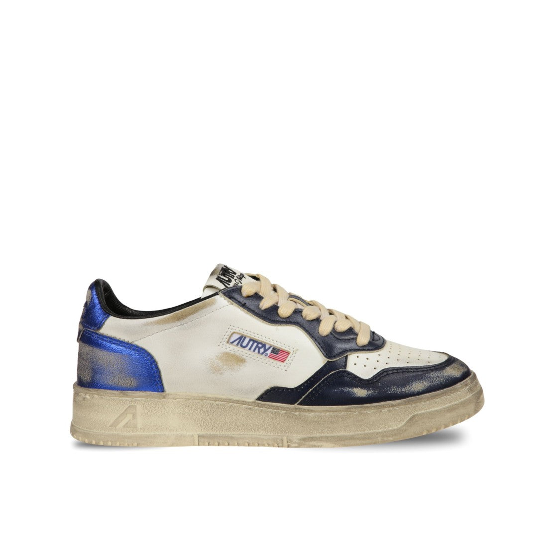 Autry Medalist Low Super Blue Leather Sneakers
