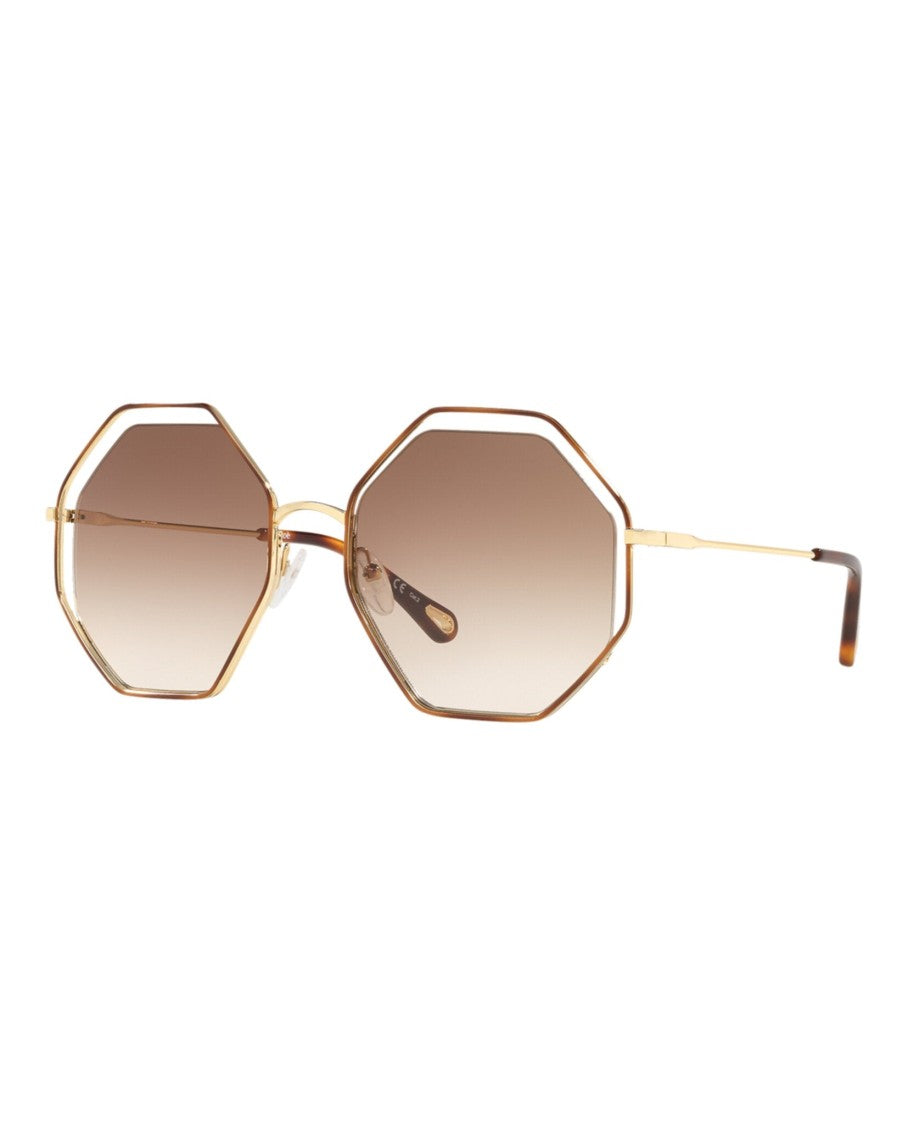 Chloé Square-Frame Metal Sunglasses