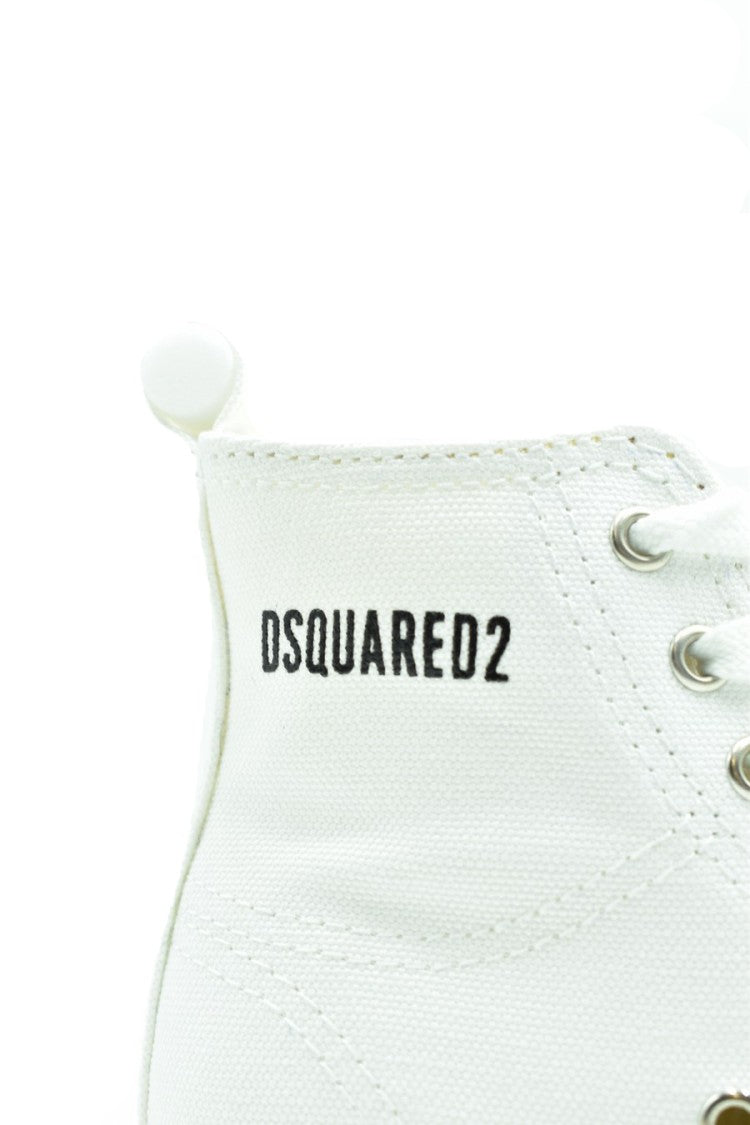 Dsquared2 White Fabric Lace-Up Sneakers
