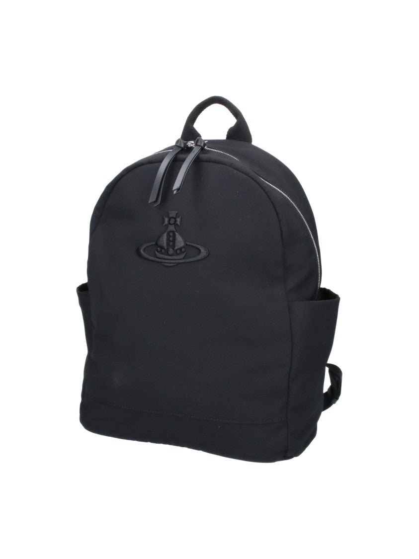 Vivienne Westwood Black Medium George Fabric Zip Backpack