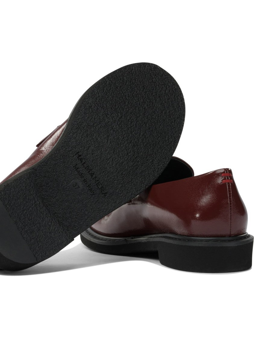 Halmanera Bordeaux Calf Leather Loafers With Contrasting Rubber Sole