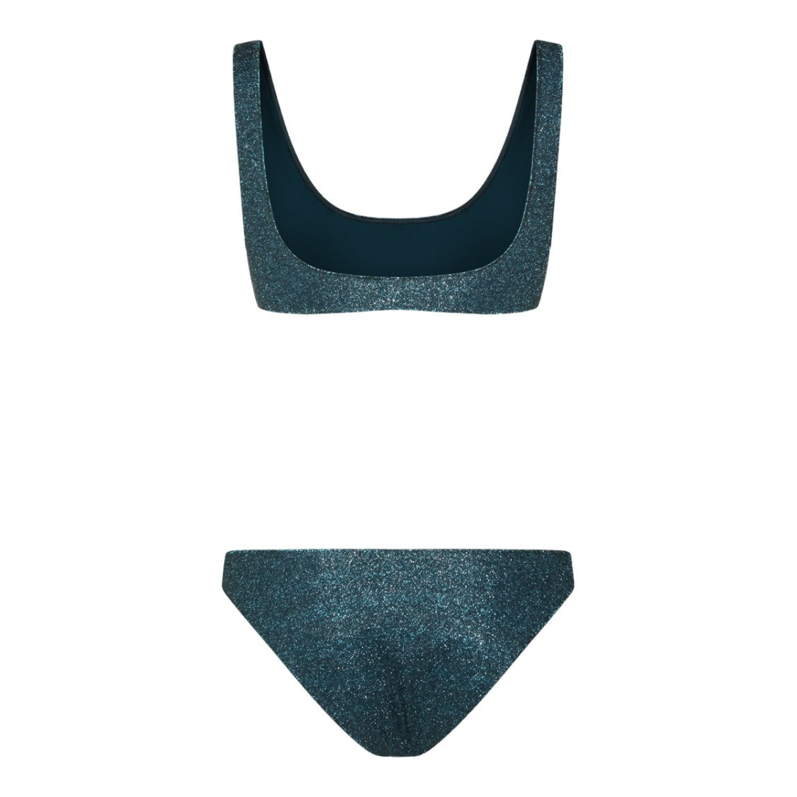 Oséree Scoop Neck Teal Bikini Set