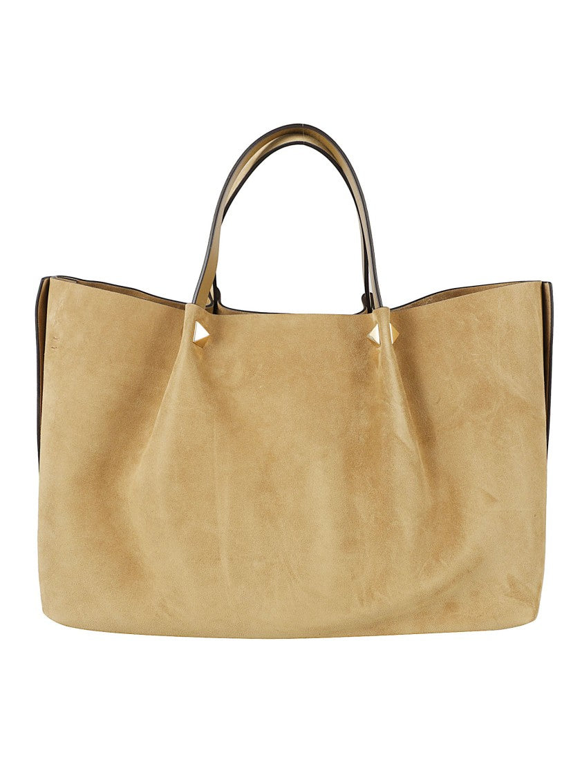 Valentino Garavani Soft Suede Tote Bag With Gold-Tone Accents