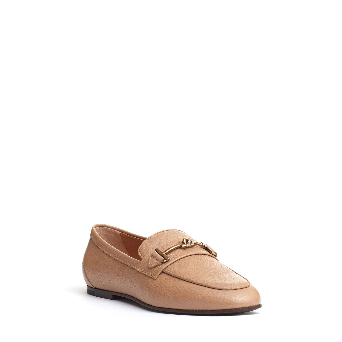 Tod's Beige Leather Buckle Moccasin