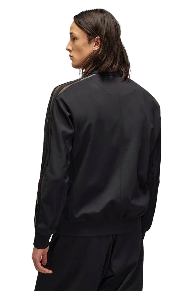 Y-3 Minimalist Black Zip-Up Jacket With Ribbed Details
