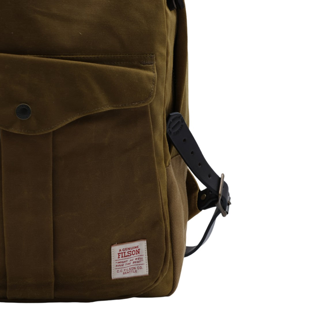 Filson Rectangular Brown Backpack With Front Flap