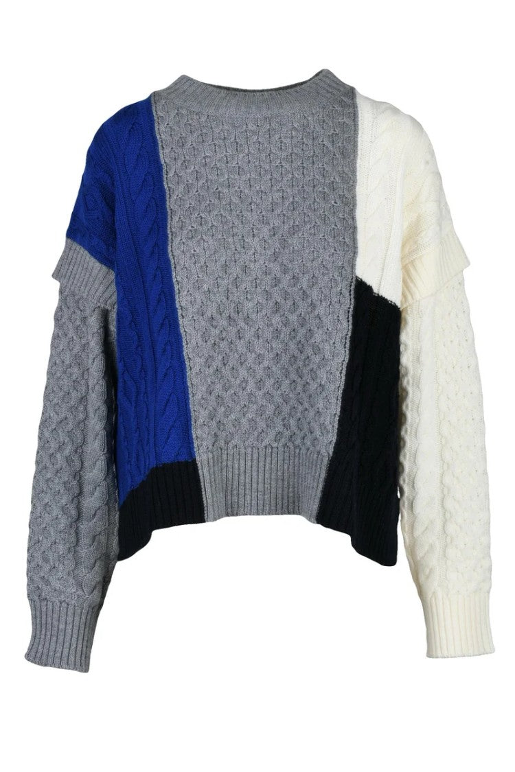 Max Mara Virgin Wool Sweater - Grey/Blue