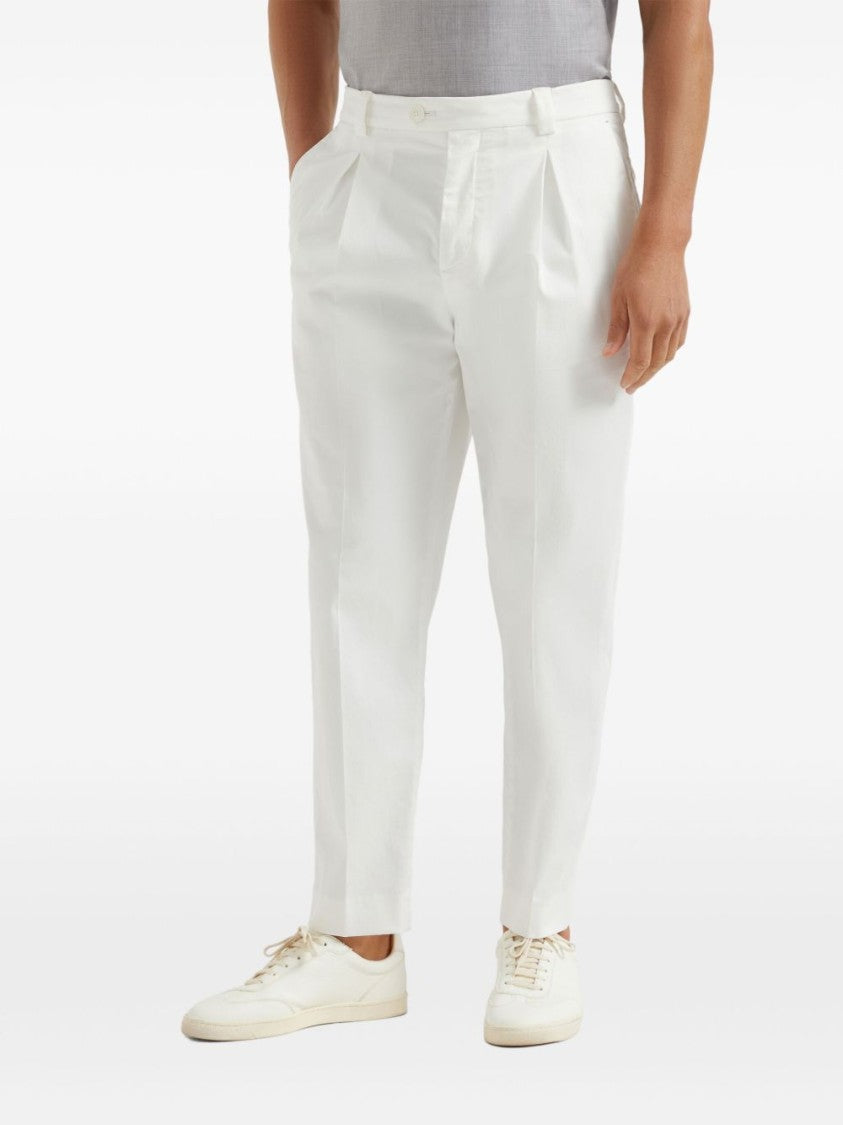 Brunello Cucinelli Cropped Tailored Trousers With Pleats And Side Pockets