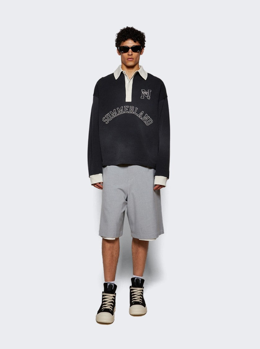 Nahmias N Long Sleeve Polo Shirt Black