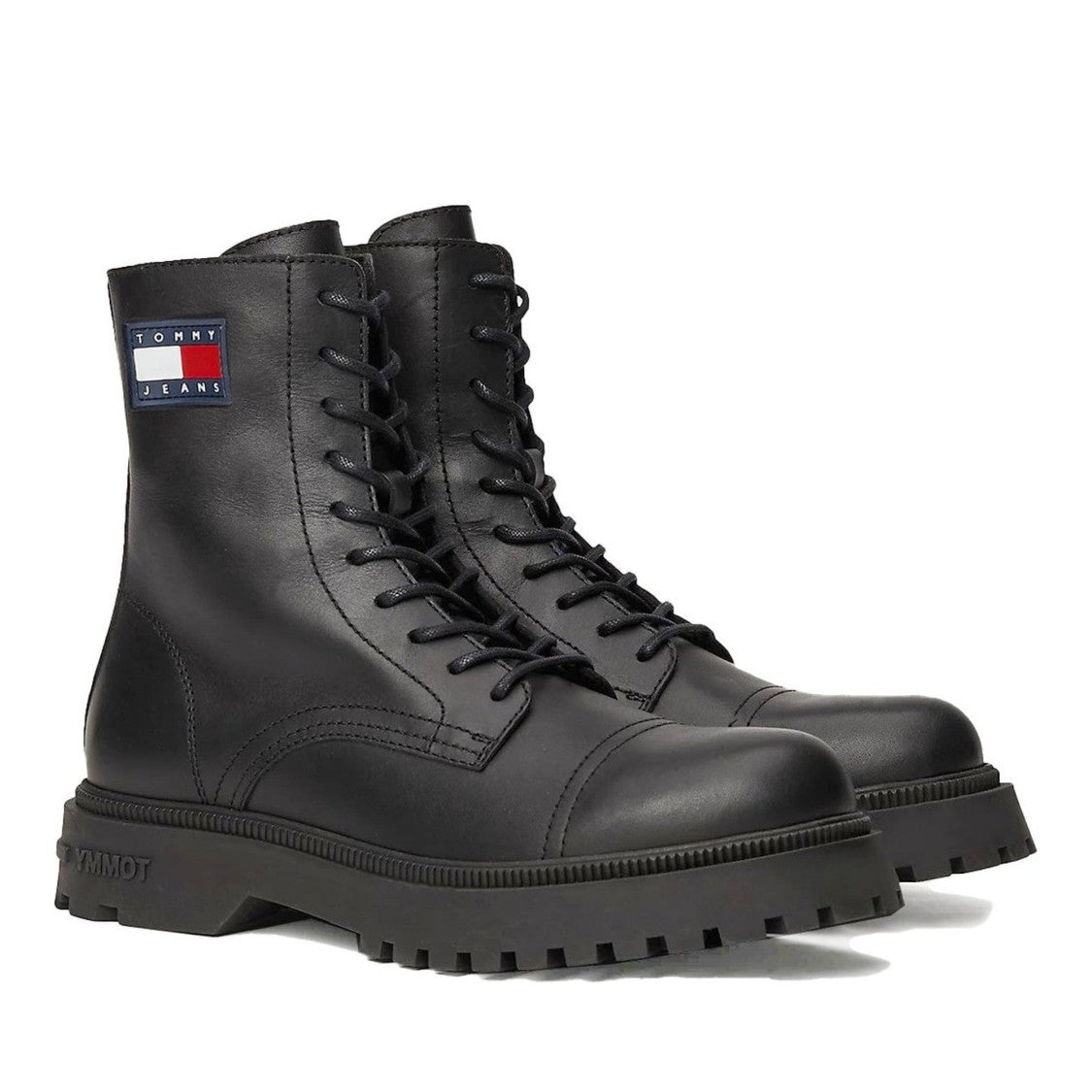 Tommy Jeans Black Lace-Up Rugged Rubber Sole Boots