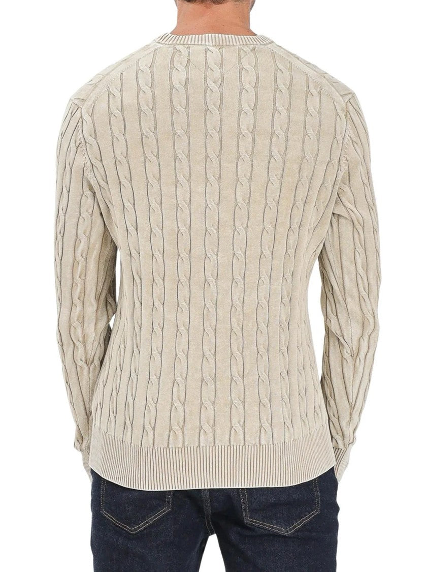 Tommy Hilfiger Cable Knit Cotton Crewneck Sweater By Tommy Hilfiger