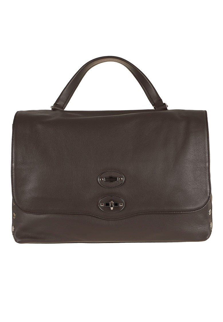 Zanellato Brown Postina Saeta Nappa Leather Shoulder Bag