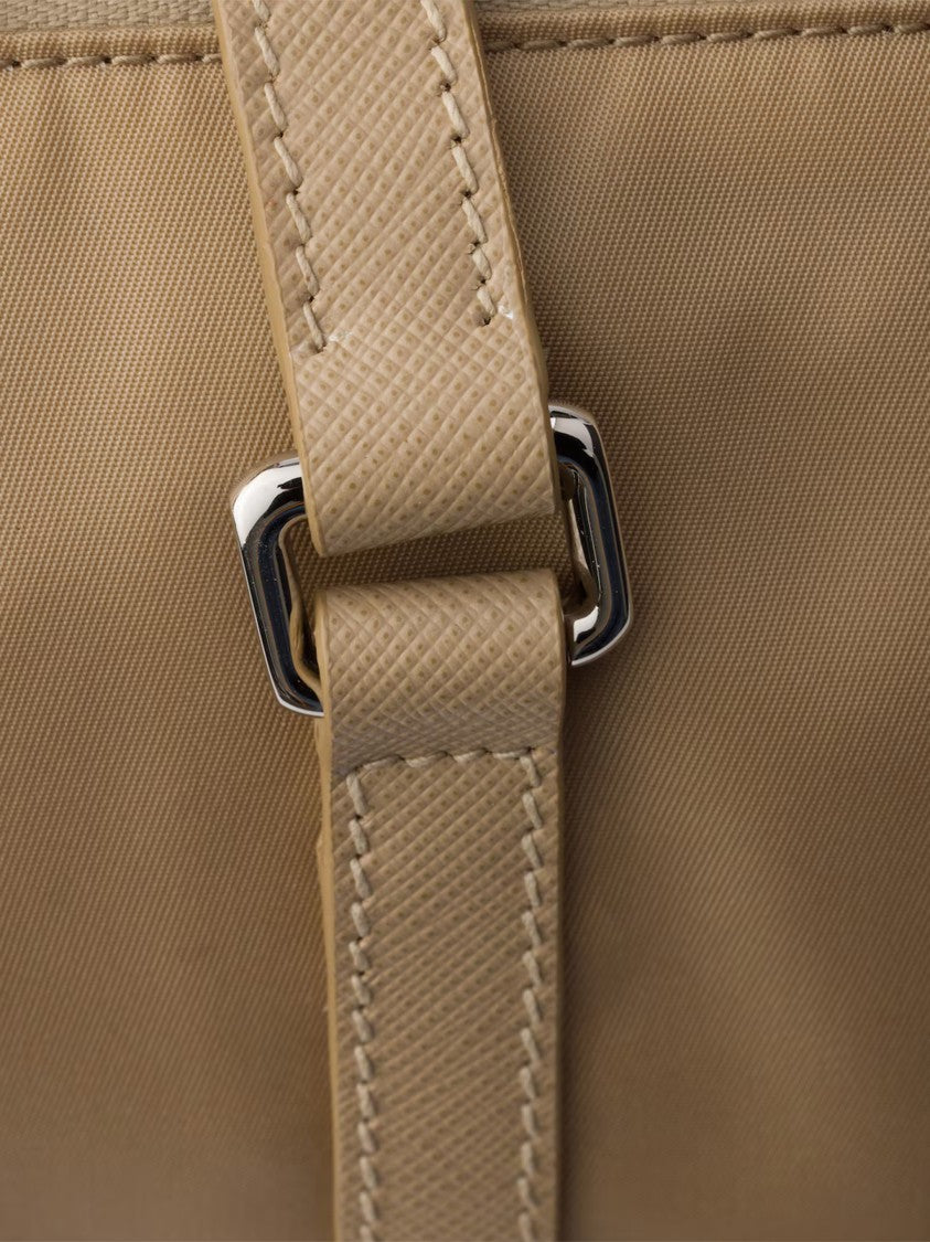 Prada Neutral Bauletto Matte Finish Handbag