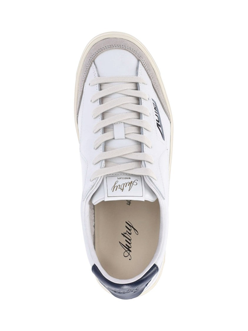 Autry White Windscape Low Textured Leather Sneakers
