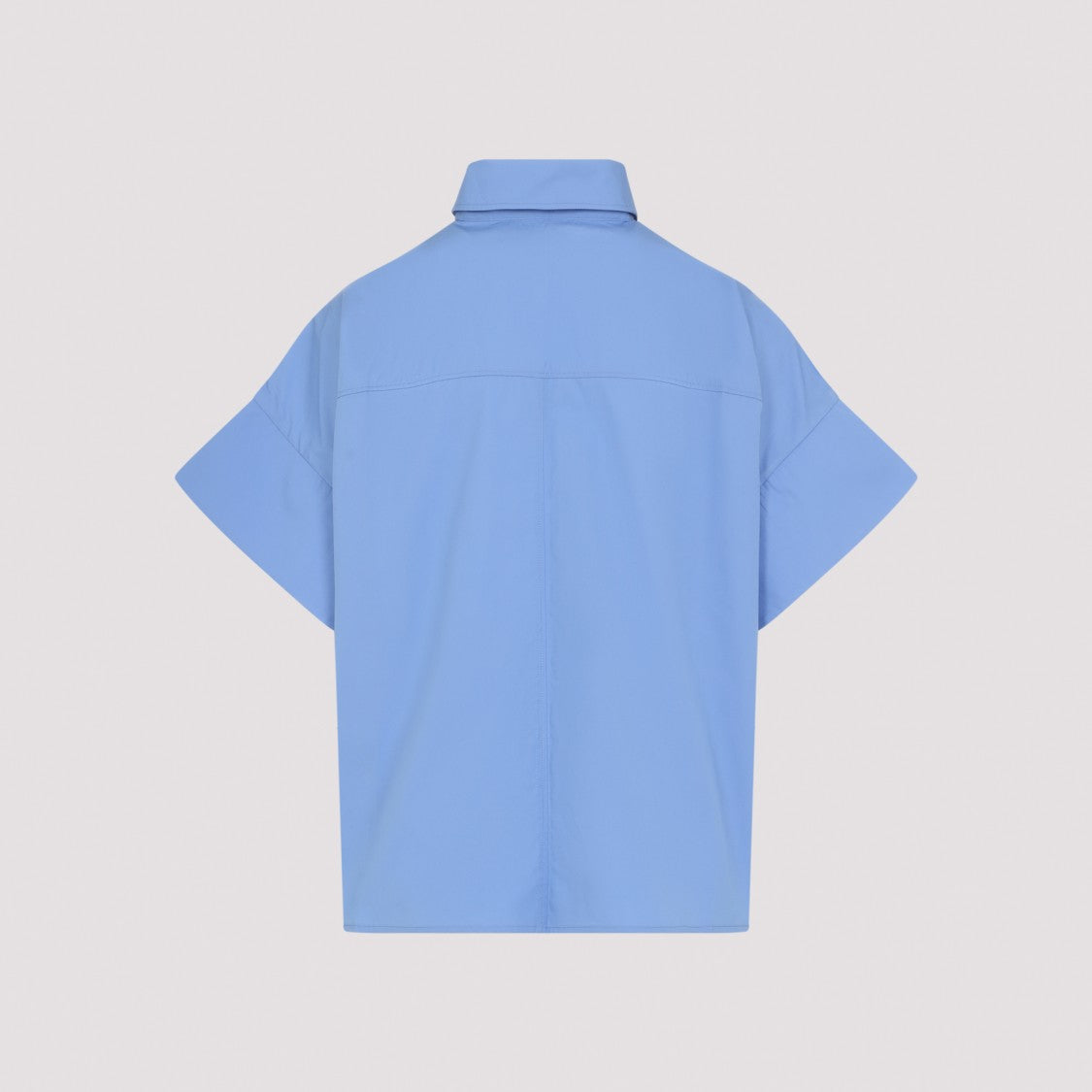Co Loose-Fitting Blue Cotton Shirt With Classic Collar And Concealed Button Placket
