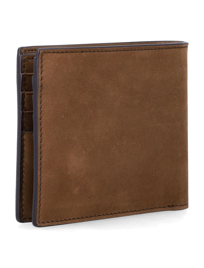 Tom Ford Nubuk Leather Bifold Wallet With Refined Texture And Compact Design