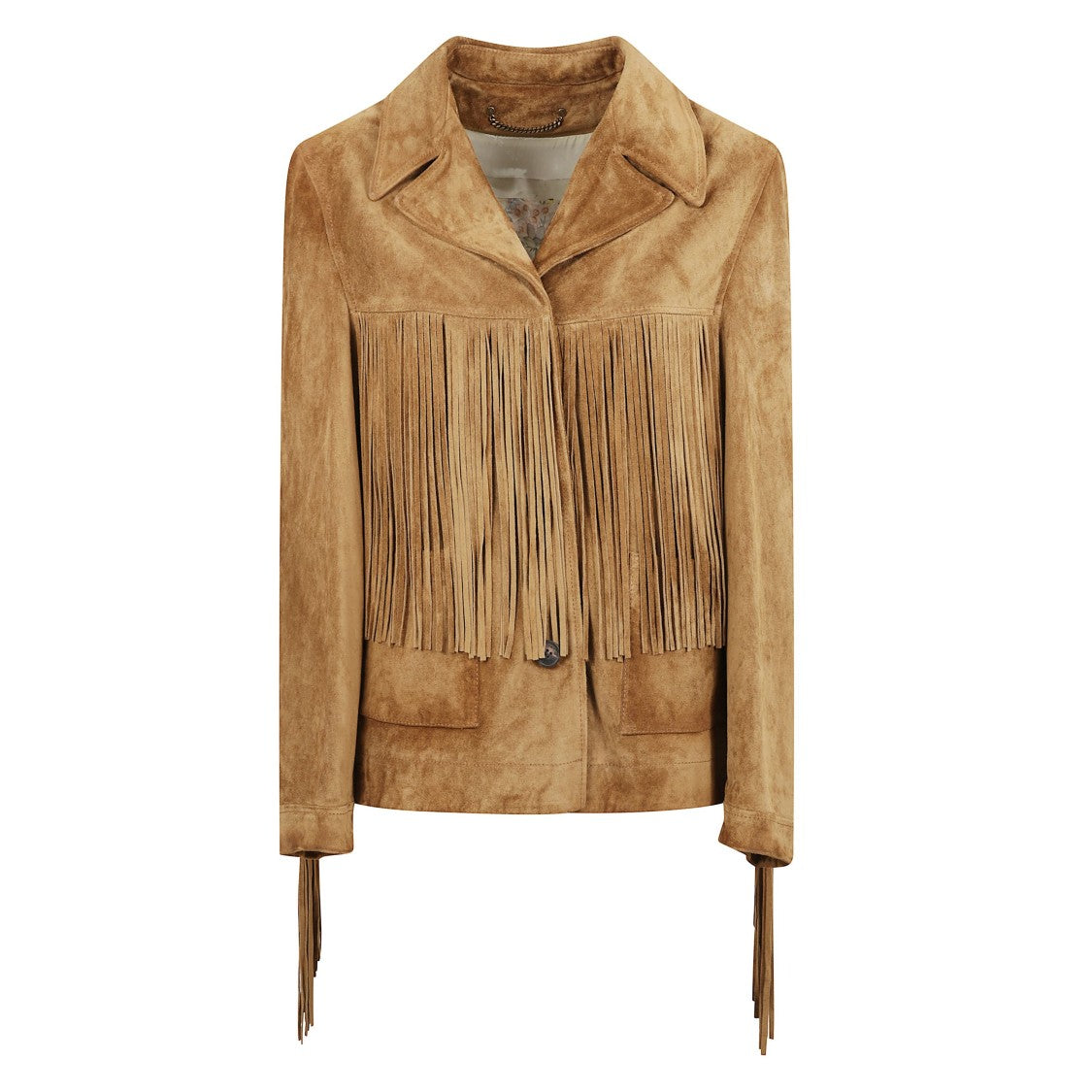 Golden Goose Leather Jacket With Fringe Details