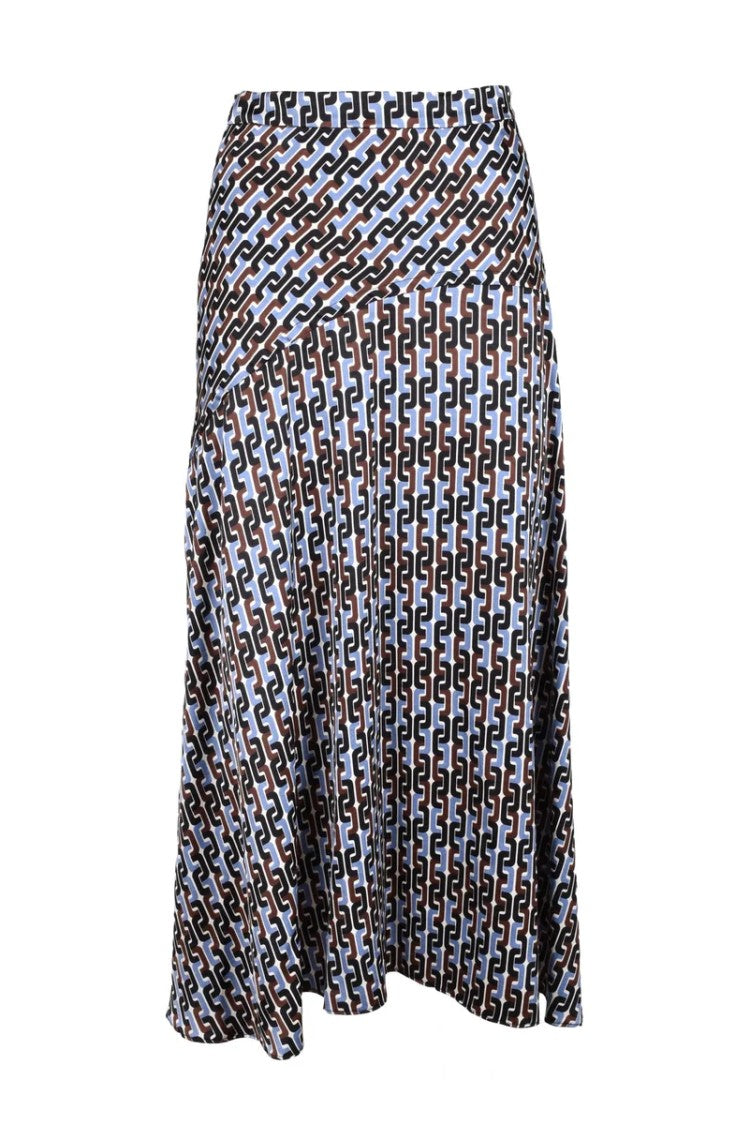 Weili Zheng Chain Viscose Long Midi Skirt