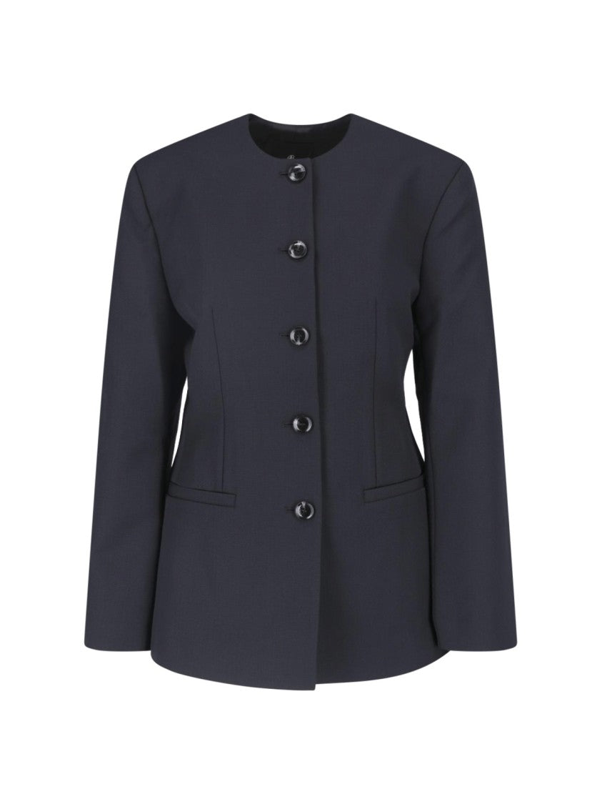 Anine Bing Tailored Blue Wool Blend Huda Blazer